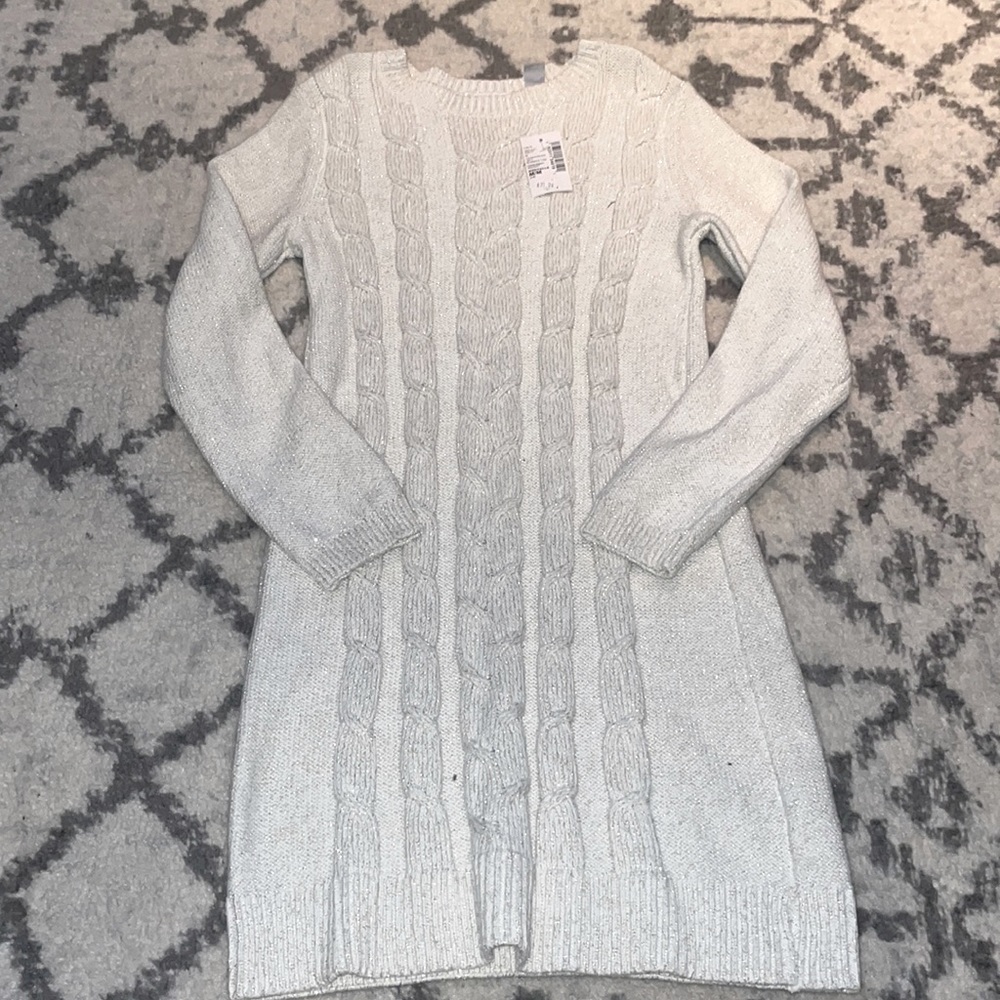 Girls Sweater Dress with Gold Specks